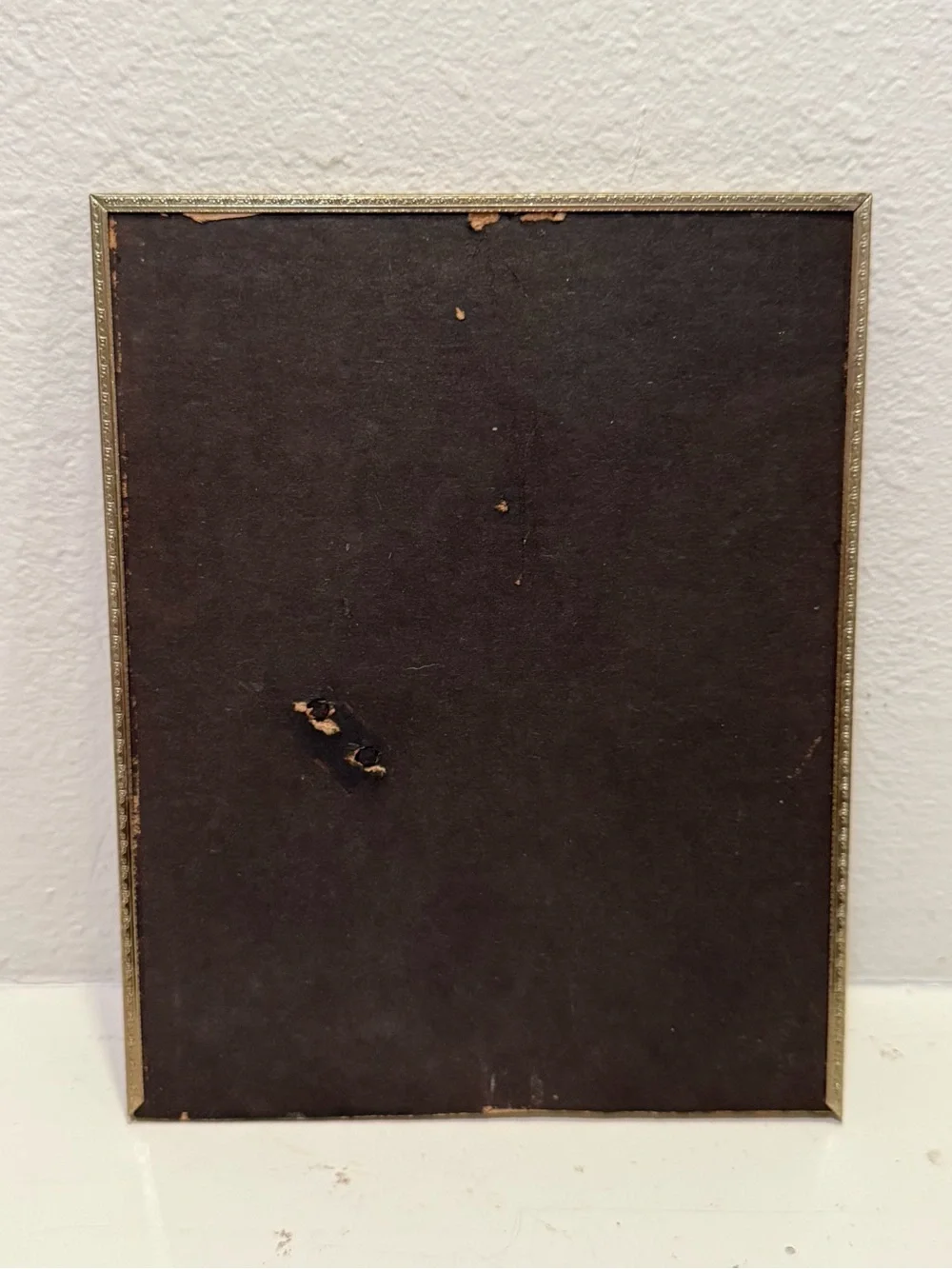 Vintage Brass 8x10 Picture Frame with Beaded Edge Detail & Floral Etched Design